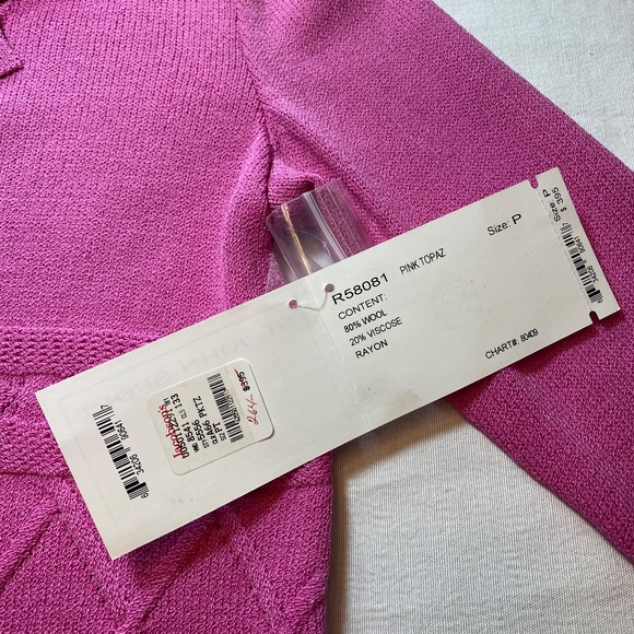 Vintage St John Sport by Marie Gray Pink Topaz Luxury Knit Button Down Cardigan - Picture 9 of 10
